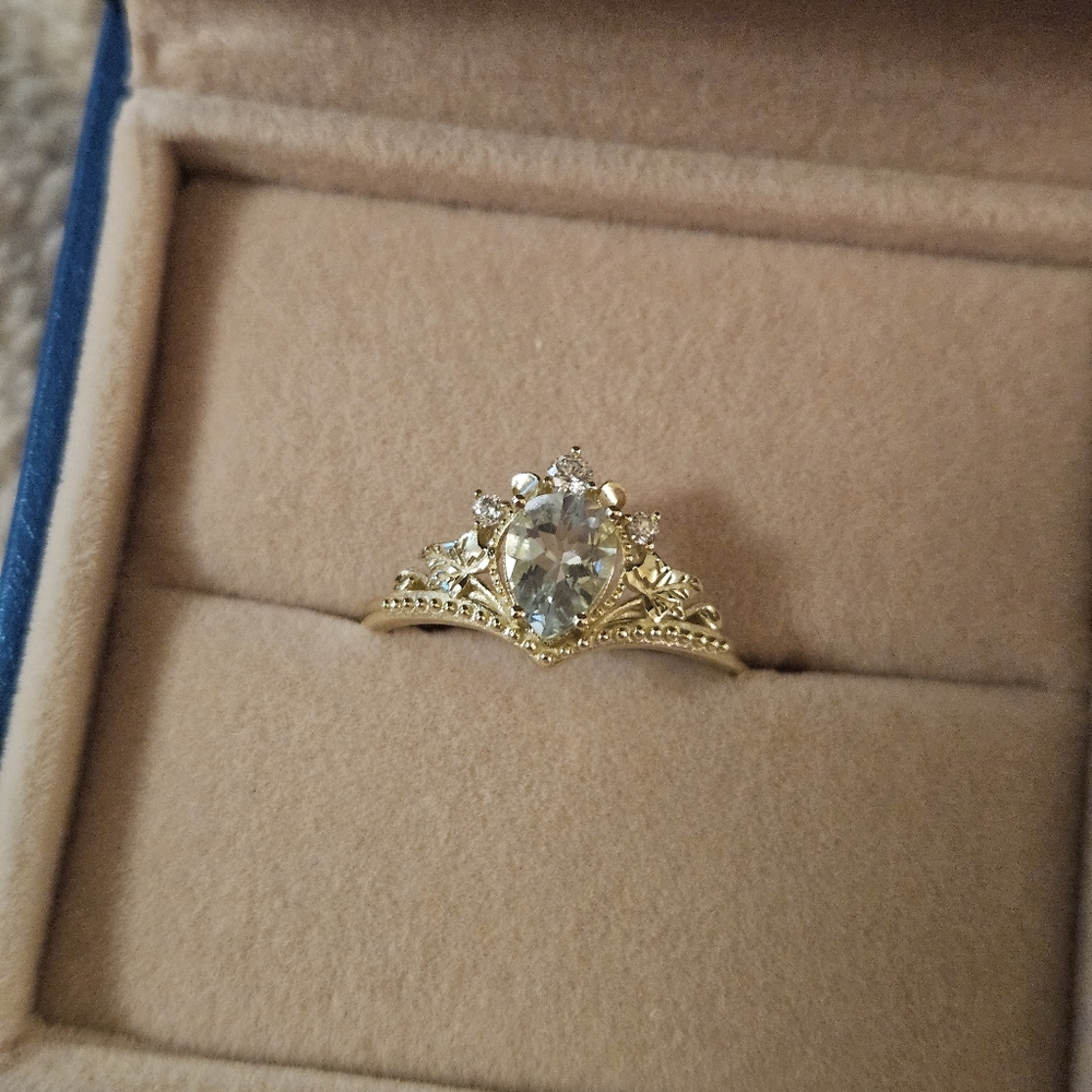 Saphirine Natural Aquamarine Ring Size 10 - Picture 2 of 7